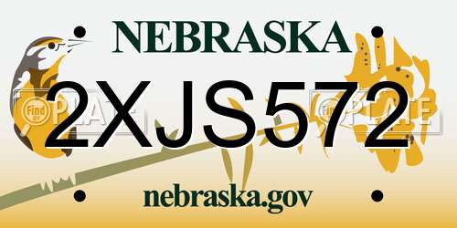 2XJS572 Nebraska License Plate