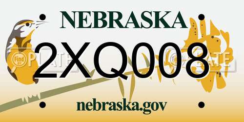 2XQ008 Nebraska License Plate