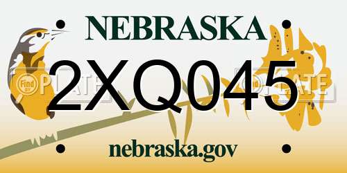2XQ045 Nebraska License Plate