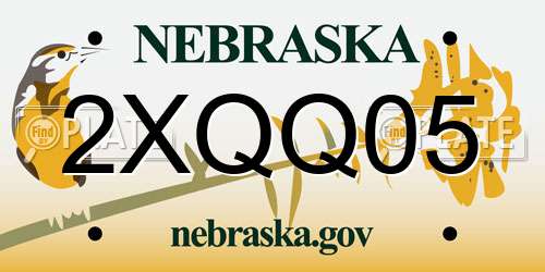2XQQ05 Nebraska License Plate