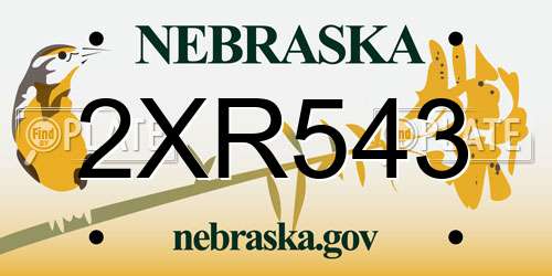 2XR543 Nebraska License Plate