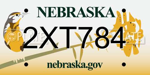 2XT784 Nebraska License Plate