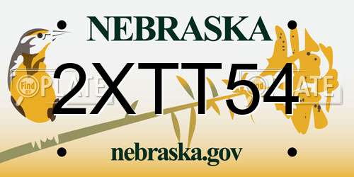 2XTT54 Nebraska License Plate