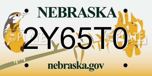 2Y65T0 Nebraska License Plate