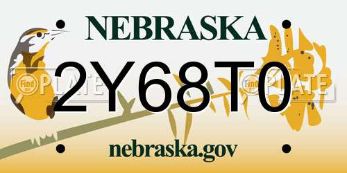 2Y68T0 Nebraska License Plate