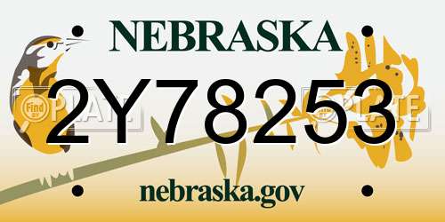2Y78253 Nebraska License Plate