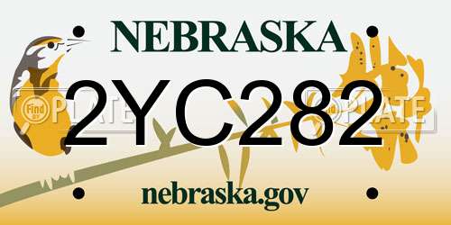 2YC282 Nebraska License Plate