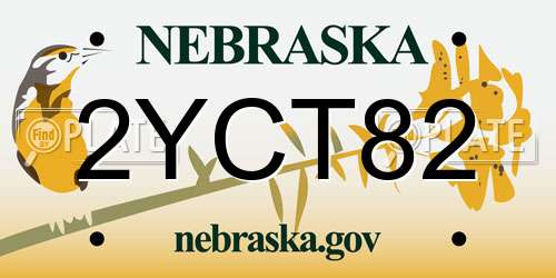 2YCT82 Nebraska License Plate