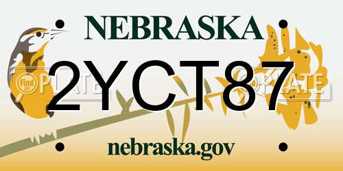 2YCT87 Nebraska License Plate