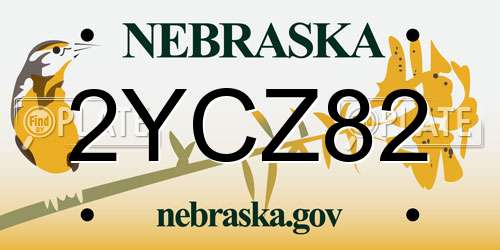 2YCZ82 Nebraska License Plate