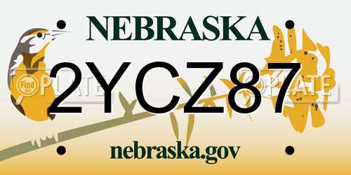 2YCZ87 Nebraska License Plate