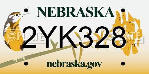 2YK328 Nebraska License Plate