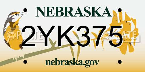 2YK375 Nebraska License Plate