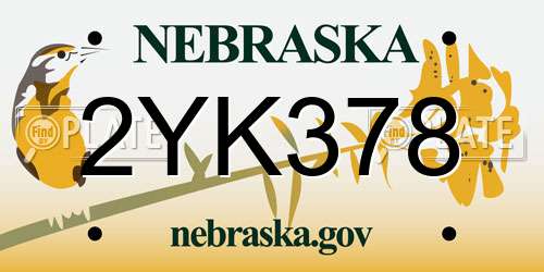 2YK378 Nebraska License Plate