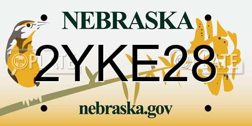 2YKE28 Nebraska License Plate