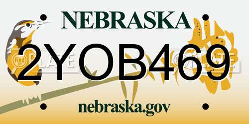 2YOB469 Nebraska License Plate