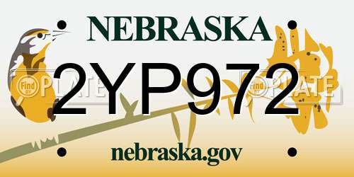 2YP972 Nebraska License Plate