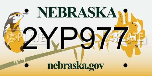 2YP977 Nebraska License Plate