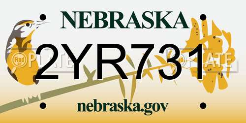 2YR731 Nebraska License Plate