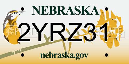 2YRZ31 Nebraska License Plate
