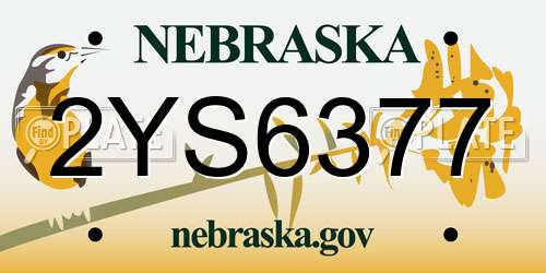 2YS6377 Nebraska License Plate