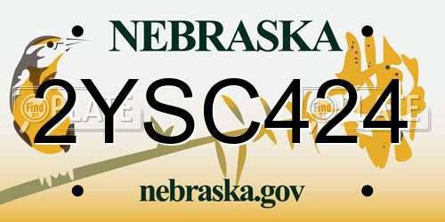 2YSC424 Nebraska License Plate