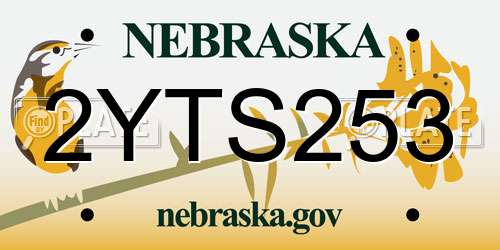 2YTS253 Nebraska License Plate
