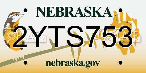 2YTS753 Nebraska License Plate