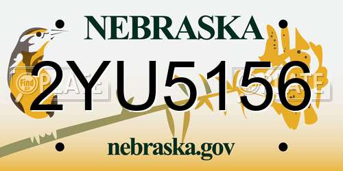 2YU5156 Nebraska License Plate