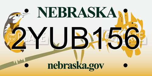 2YUB156 Nebraska License Plate
