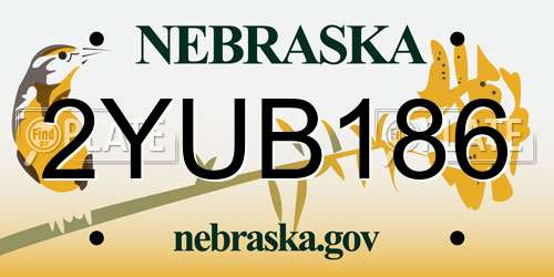 2YUB186 Nebraska License Plate