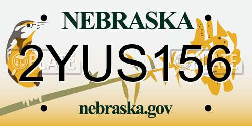 2YUS156 Nebraska License Plate