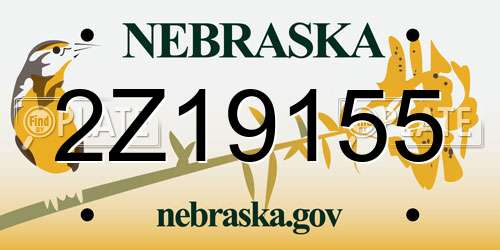2Z19155 Nebraska License Plate