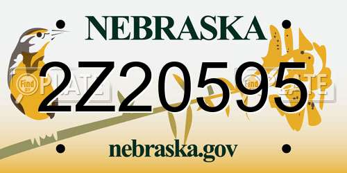 2Z20595 Nebraska License Plate