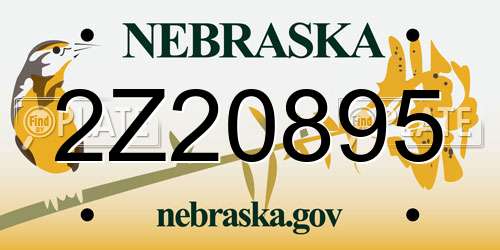 2Z20895 Nebraska License Plate