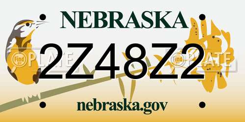 2Z48Z2 Nebraska License Plate