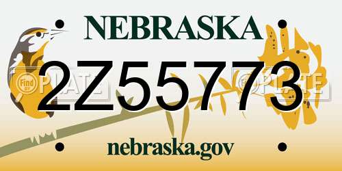 2Z55773 Nebraska License Plate