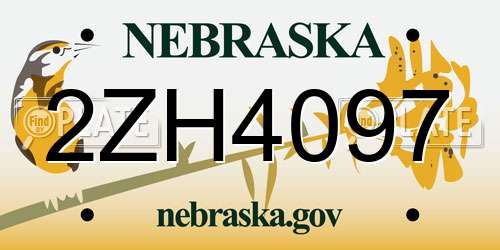 2ZH4097 Nebraska License Plate