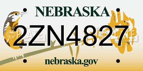 2ZN4827 Nebraska License Plate