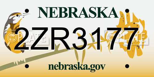 2ZR3177 Nebraska License Plate