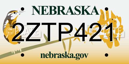 2ZTP421 Nebraska License Plate