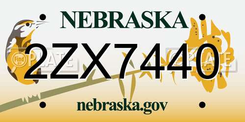 2ZX7440 Nebraska License Plate