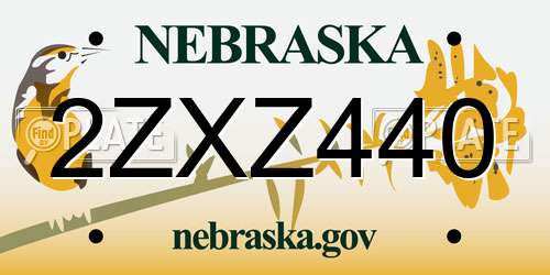 2ZXZ440 Nebraska License Plate