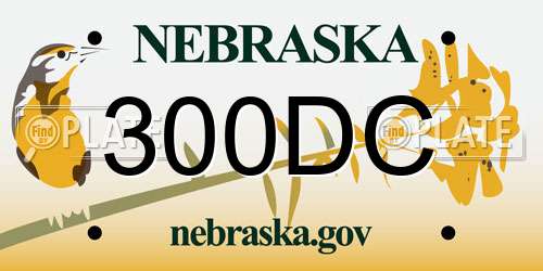 300DC Nebraska License Plate