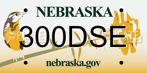 300DSE Nebraska License Plate