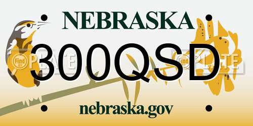 300QSD Nebraska License Plate