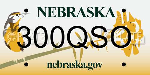 300QSO Nebraska License Plate