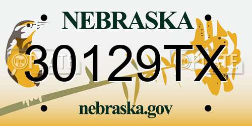 30129TX Nebraska License Plate