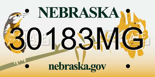 30183MG Nebraska License Plate