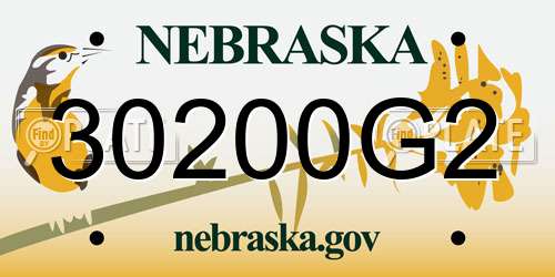 30200G2 Nebraska License Plate